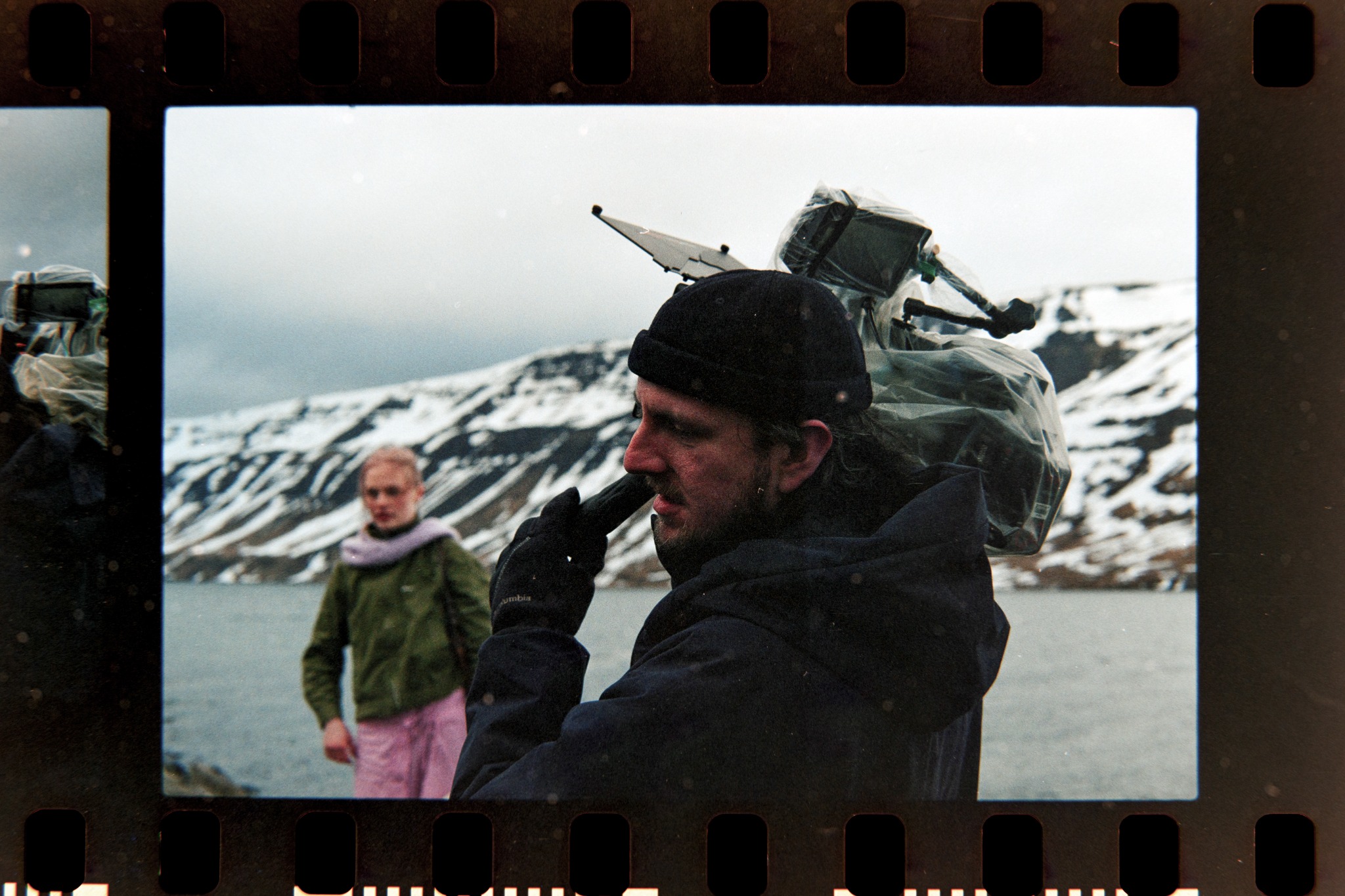 Úlfur operating a cinema camera on location in Iceland
